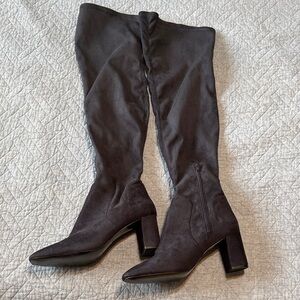 Nine West Elegant Navy Blue Suede Thigh High Women's Boots size 9